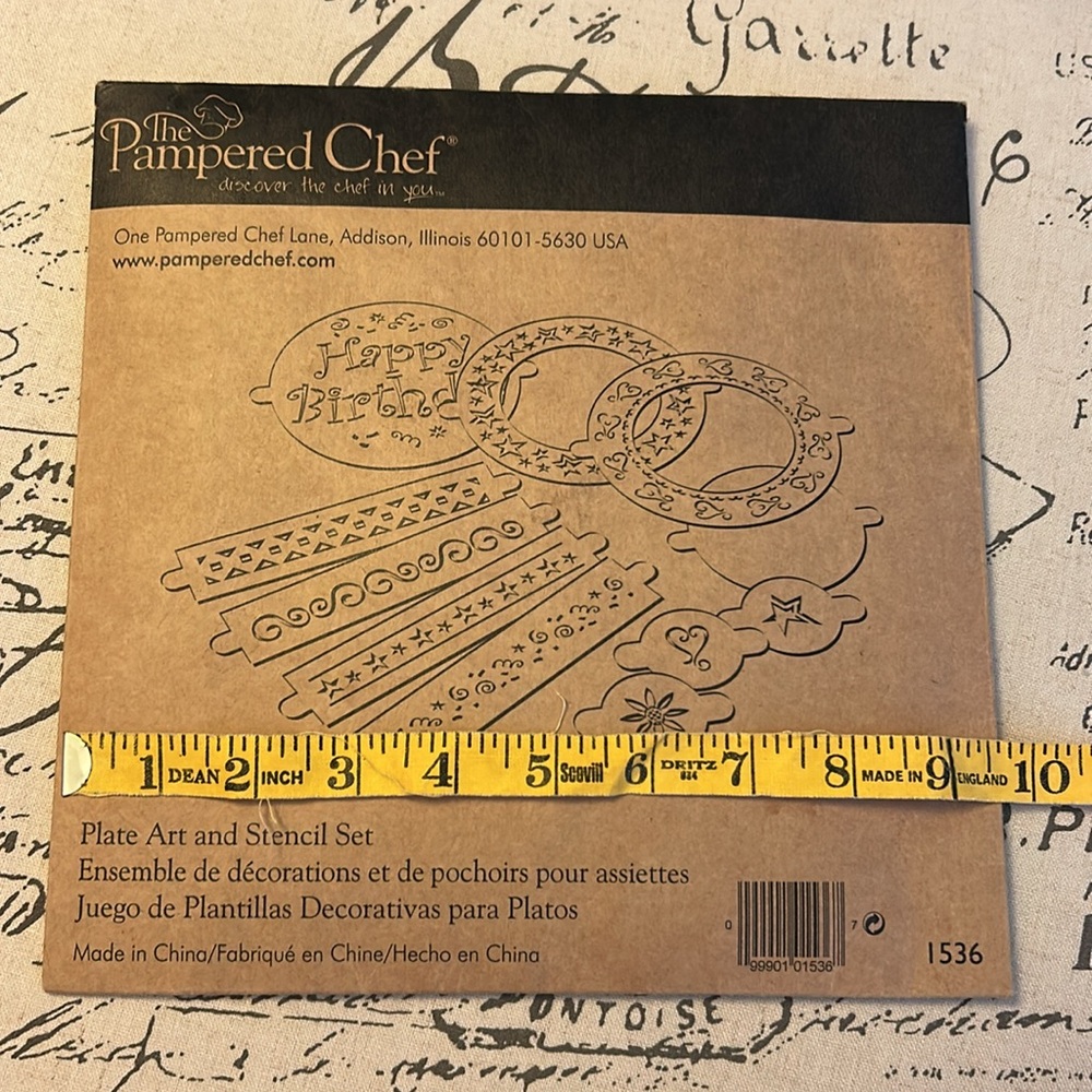 The Pampered Chef Plate Art and Stencil Set #1536, + Extra Stencils Bundle! - Picture 14 of 16